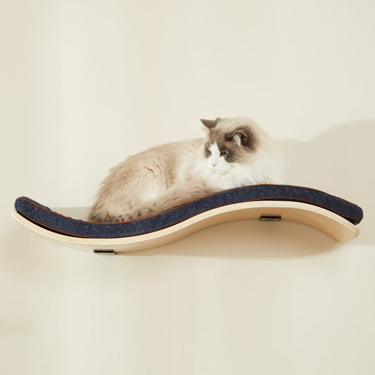 LIORCE Wave Cat Shelf - Modern Cat Wall Furniture 1600