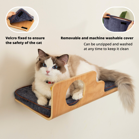 LIORCE Hole Cat Wall Shelves & 2 Cat Wall Steps