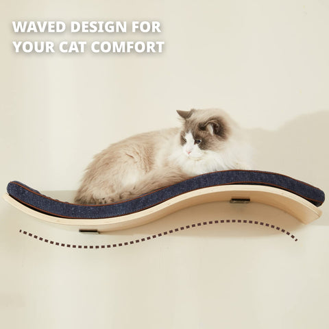 LIORCE Wave Cat Shelf - Modern Cat Wall Furniture