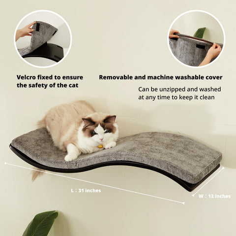 LIORCE Wave Cat Shelf - Modern Cat Wall Furniture