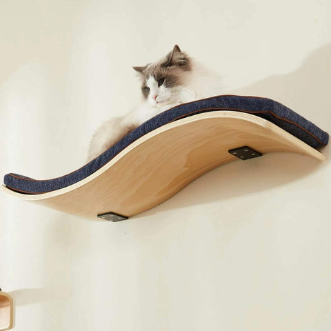 LIORCE Wave Cat Shelf - Modern Cat Wall Furniture